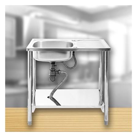 ซิงค์ขาตั้ง 1หลุม 1ที่พัก LINEA AS 80 สีเงิน_3