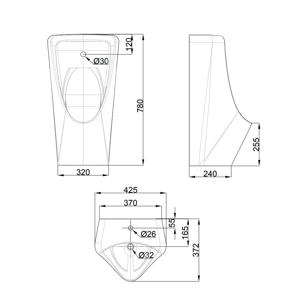 โถปัสสาวะชาย AMERICAN STANDARD CCAS6509-3100410C0 สีขาว