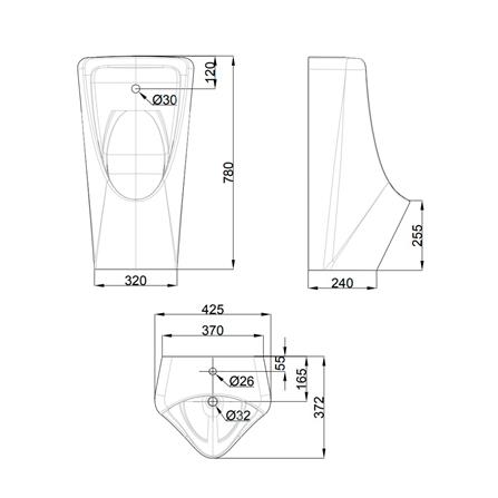 โถปัสสาวะชาย AMERICAN STANDARD CCAS6509-3100410C0 สีขาว_1