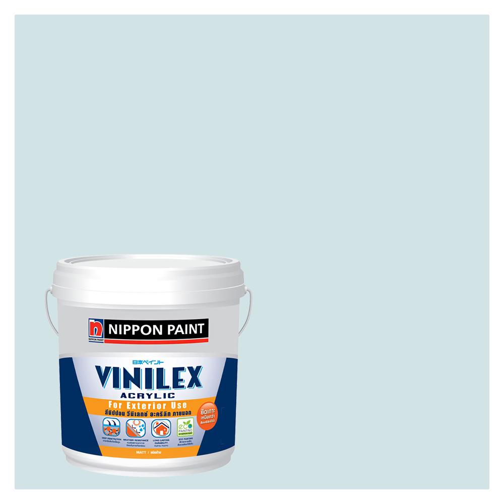 สีน้ำทาภายนอก NIPPON PAINT VINILEX ACRYLIC #NPOW1060P สี SPRIZZLE ด้าน 2.5 แกลลอน