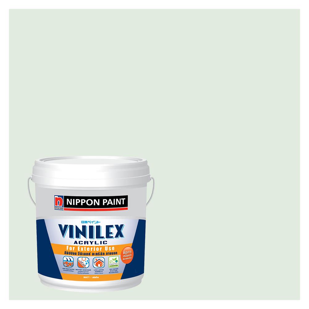 สีน้ำทาภายนอก NIPPON PAINT VINILEX ACRYLIC #NPOW1065P สี COOL HINT ด้าน 2.5 แกลลอน