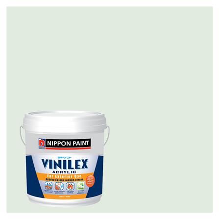 สีน้ำทาภายนอก NIPPON PAINT VINILEX ACRYLIC #NPOW1065P สี COOL HINT ด้าน 2.5 แกลลอน_0