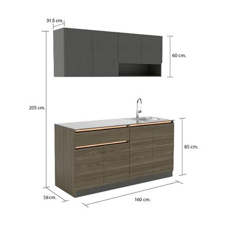 ครัวสำเร็จรูป PANTRY CABIN KARL 1.60 ม. สีวอลนัท_4