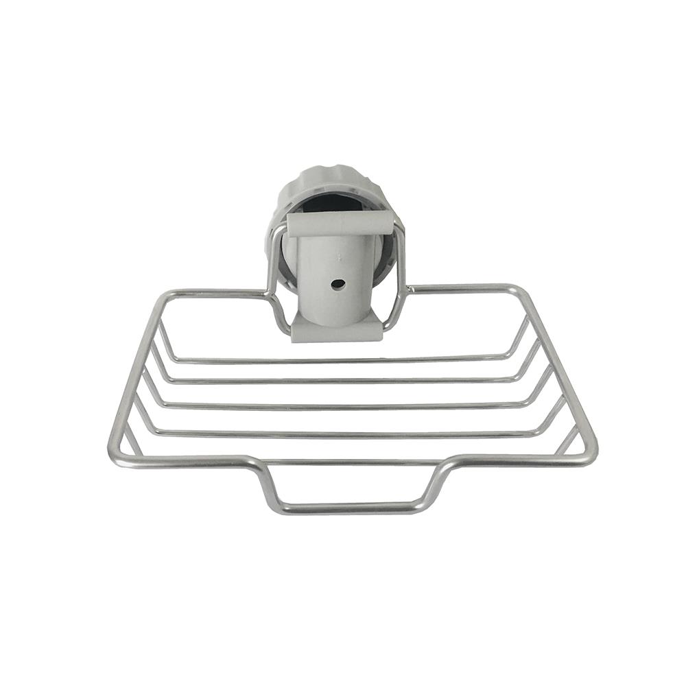 ตะแกรงวางฟองน้ำติดก๊อกน้ำสเตนเลส ทรงสี่เหลี่ยม KECH