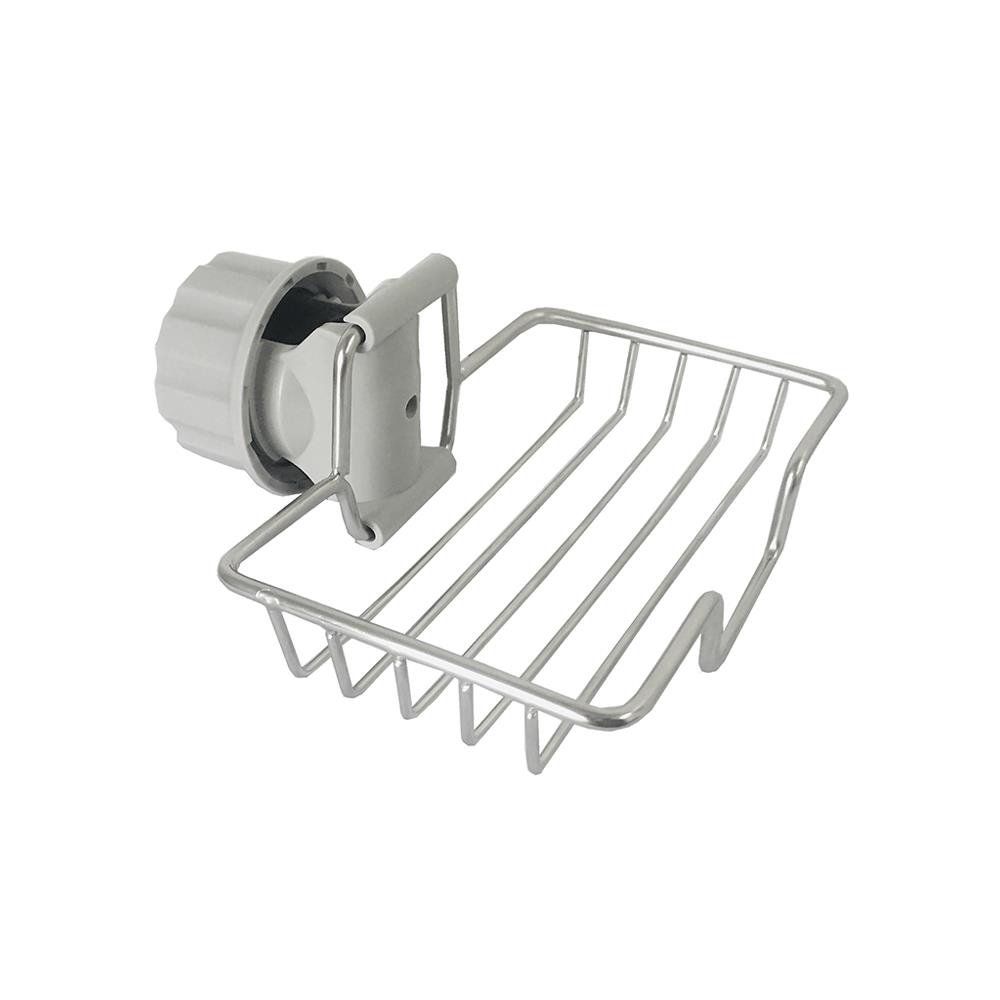 ตะแกรงวางฟองน้ำติดก๊อกน้ำสเตนเลส ทรงสี่เหลี่ยม KECH