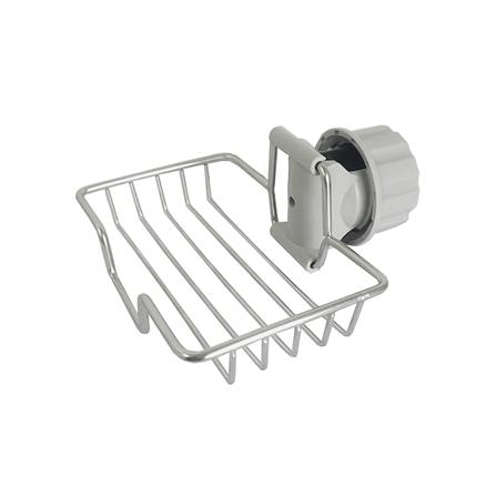 ตะแกรงวางฟองน้ำติดก๊อกน้ำสเตนเลส ทรงสี่เหลี่ยม KECH