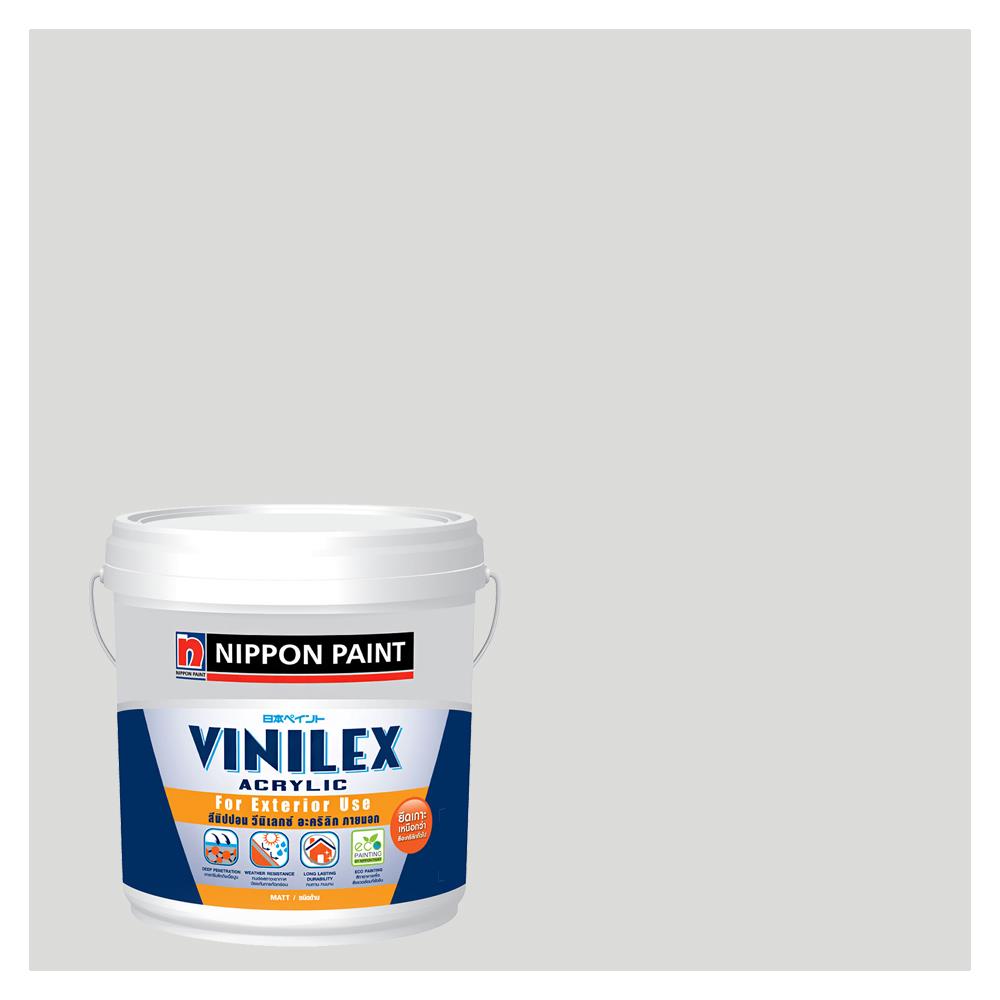 สีน้ำทาภายนอก NIPPON PAINT VINILEX ACRYLIC #NPOW1087P สี WHITE DROPS ด้าน 2.5 แกลลอน
