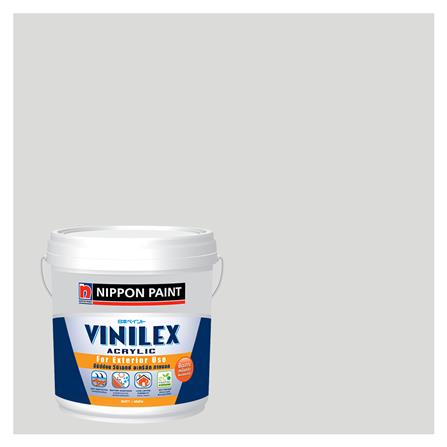 สีน้ำทาภายนอก NIPPON PAINT VINILEX ACRYLIC #NPOW1087P สี WHITE DROPS ด้าน 2.5 แกลลอน_0