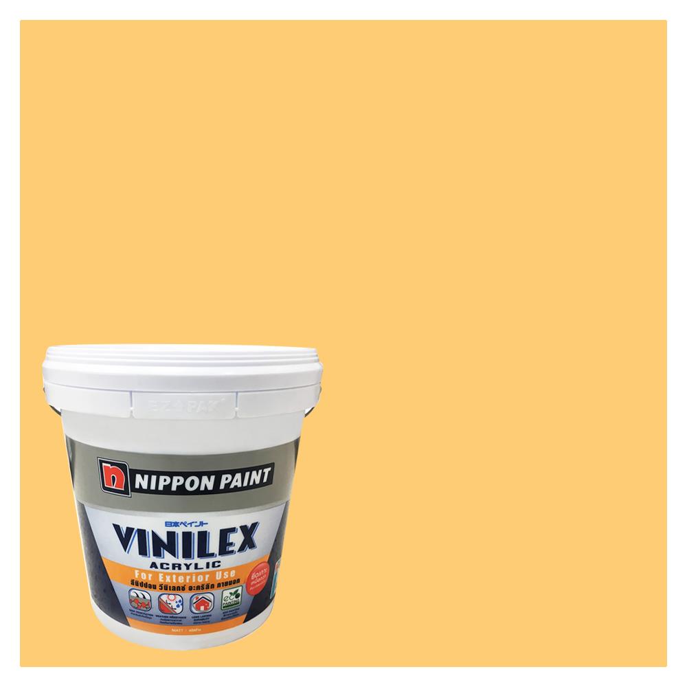 สีน้ำทาภายนอก NIPPON PAINT VINILEX ACRYLIC #NPYO1161T สี PREK ME UP ด้าน 2.5 แกลลอน