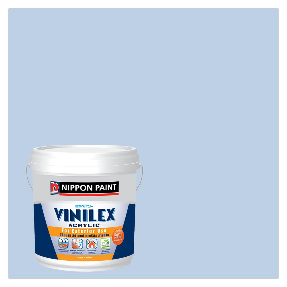 สีน้ำทาภายนอก NIPPON PAINT VINILEX ACRYLIC #NPPB1516P สี BLUE CROTCHET ด้าน 2.5 แกลลอน