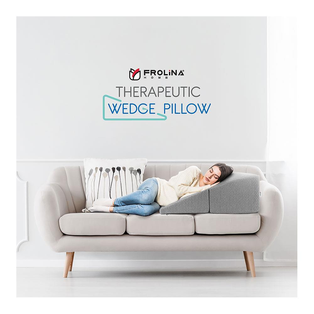 หมอนสุขภาพ เมมโมรี่โฟม FROLINA THERAPEUTIC WEDGE 70x89.3x20 ซม. สีเทา