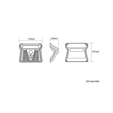 ไฟผนังภายนอก SOLAR SHINING S-WLL07B-SL 2.5 วัตต์ DAYLIGHT สีดำ_10