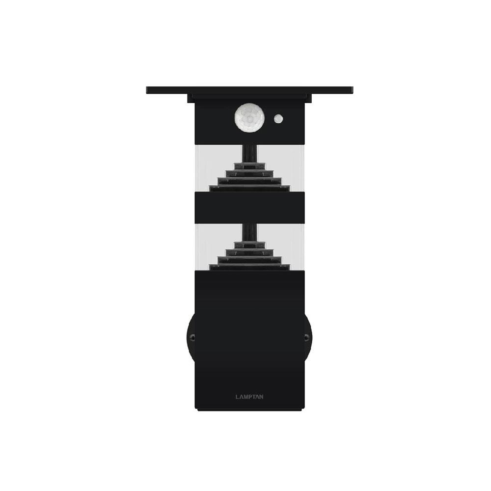 ไฟผนังภายนอก SOLAR LAMPTAN DOUBLE SHADE 10 วัตต์ WARMWHITE สีดำ