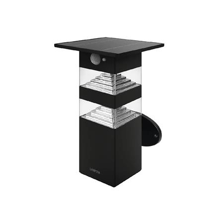 ไฟผนังภายนอก SOLAR LAMPTAN DOUBLE SHADE 10 วัตต์ WARMWHITE สีดำ_1