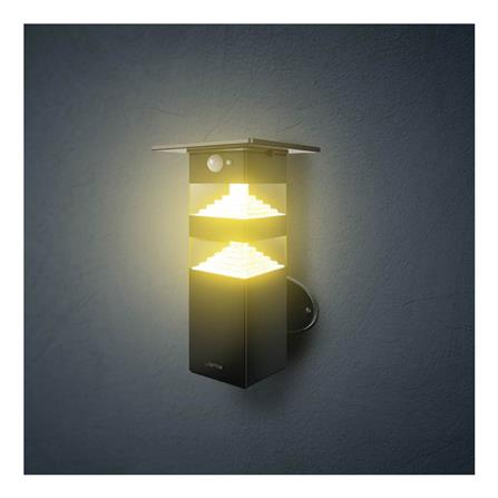 ไฟผนังภายนอก SOLAR LAMPTAN DOUBLE SHADE 10 วัตต์ WARMWHITE สีดำ_3