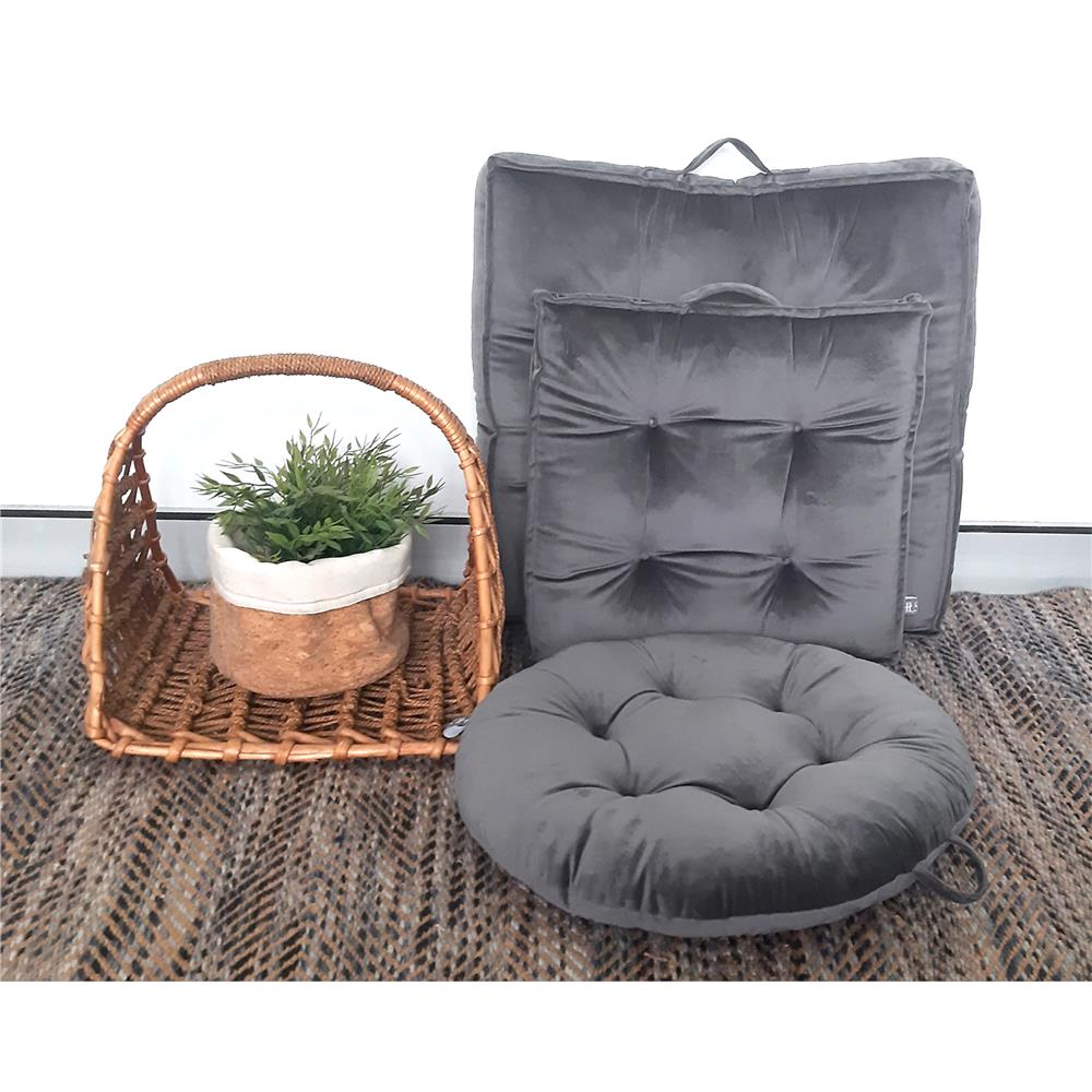 เบาะรองนั่ง HOME LIVING STYLE FUR 22x22 นิ้ว สีเทา