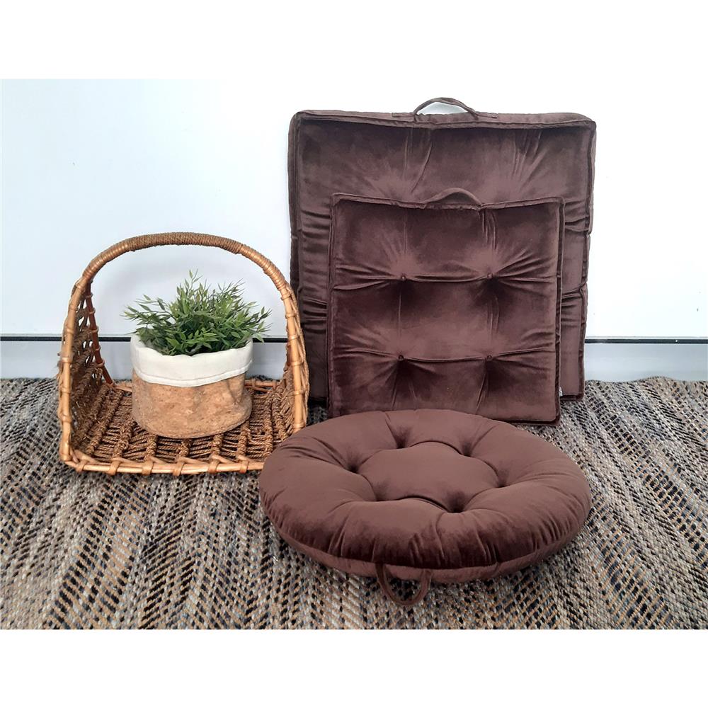 เบาะรองนั่ง HOME LIVING STYLE FUR 22x22 นิ้ว สีน้ำตาล