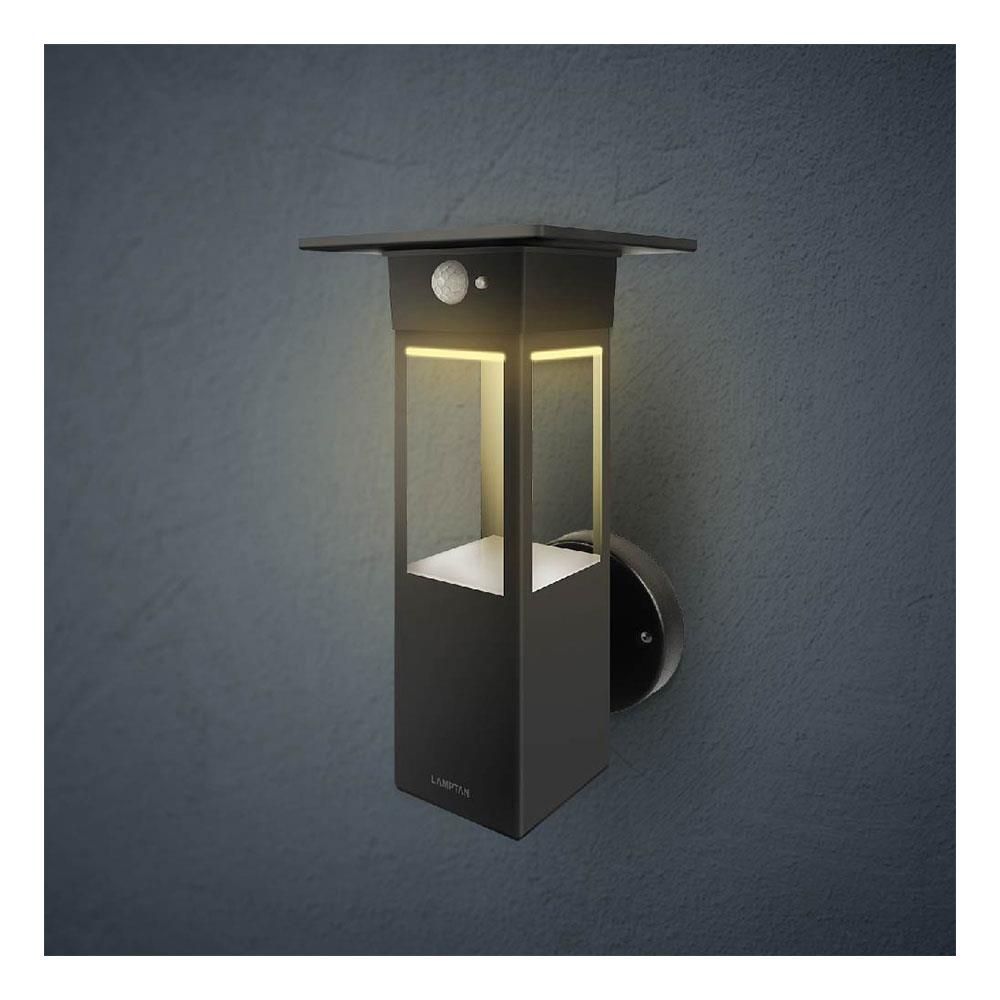 ไฟผนังภายนอก SOLAR LAMPTAN SIMPLY SHADE 8 วัตต์ WARMWHITE สีดำ