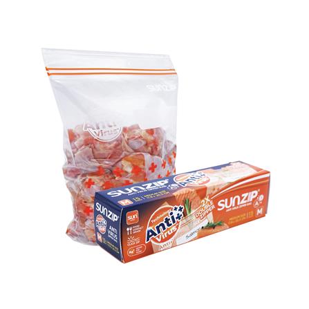 ถุงซิป SUNZIP ANTI VIRUS M 17.8 ซม.x20.3 ซม._1