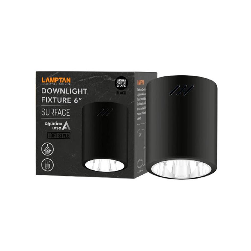 ดาวน์ไลท์ LAMPTAN SURFACE 6 นิ้ว สีดำ กลม