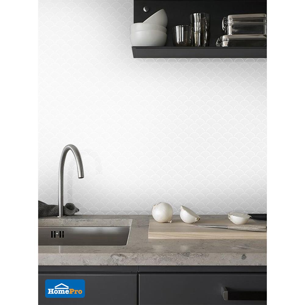 โมเสค 25.5x21.9 ซม. COTTO ออเรียนทอลแฟน สีขาว