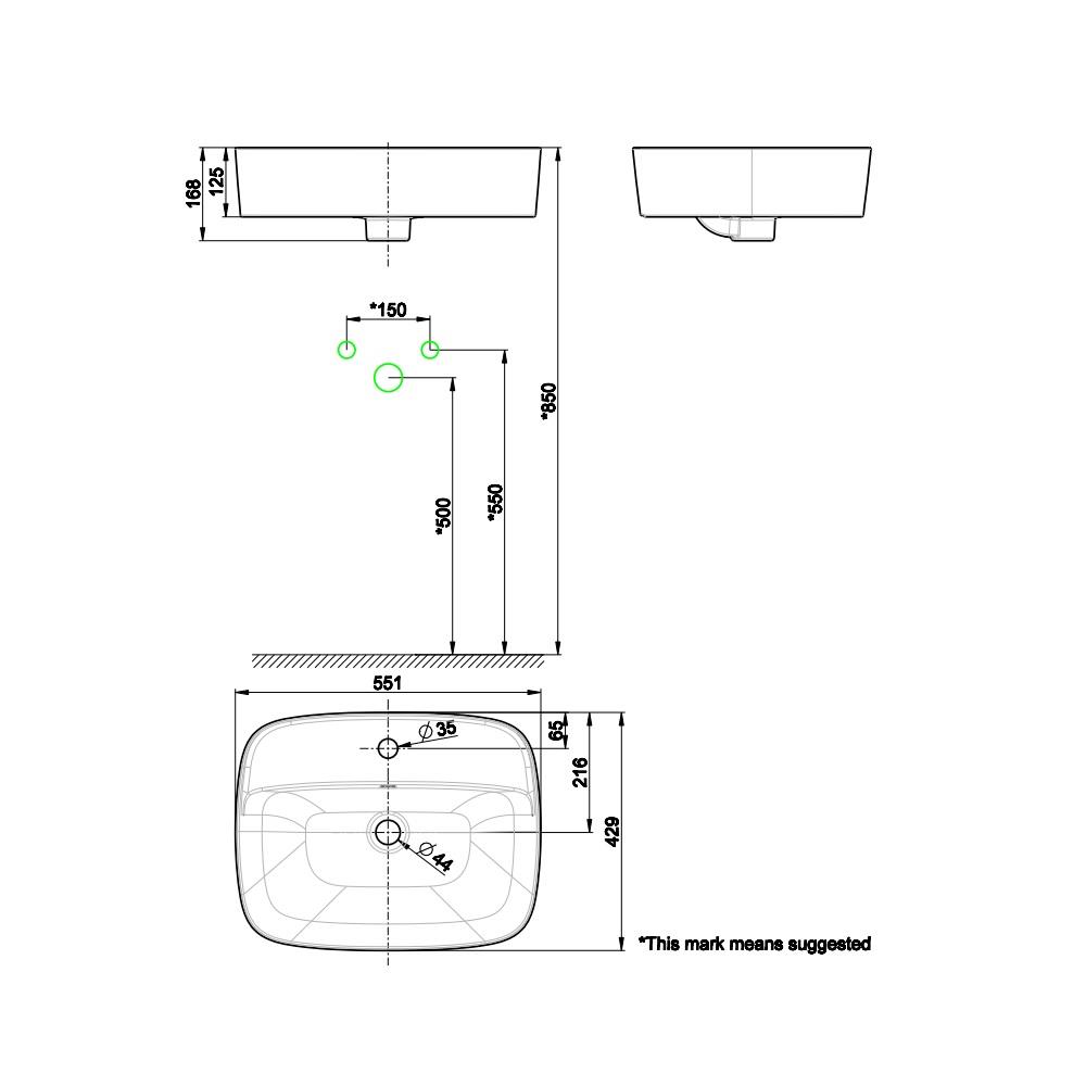 อ่างล้างหน้า AMERICAN STANDARD WP-0618-WT สีขาว