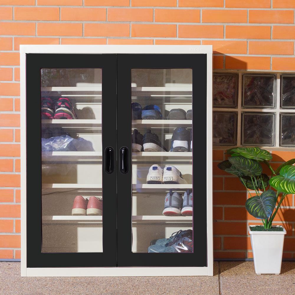 ตู้วางรองเท้า 20-32 คู่ KIOSK MAX-033 BL สีขาว/ดำ