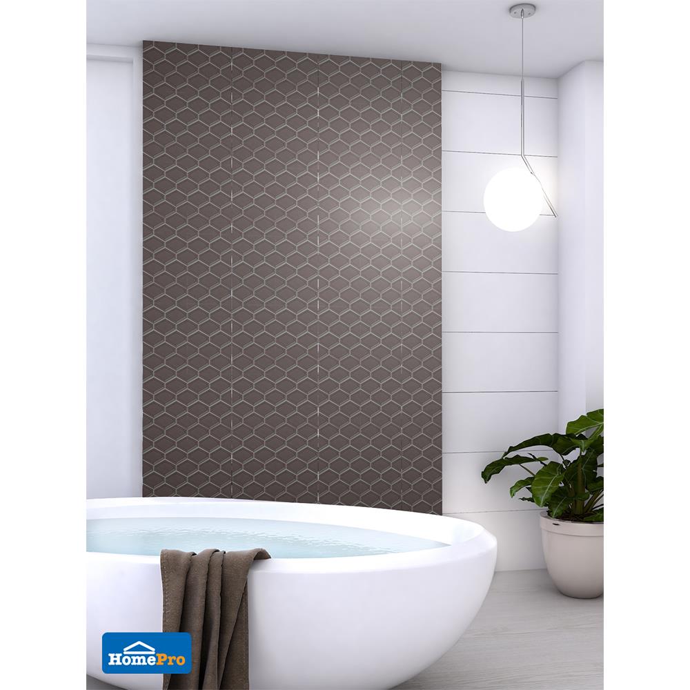 โมเสค 31.1x35.6 ซม. COTTO เฮกซ์ บีเวล-อิน สีดำ