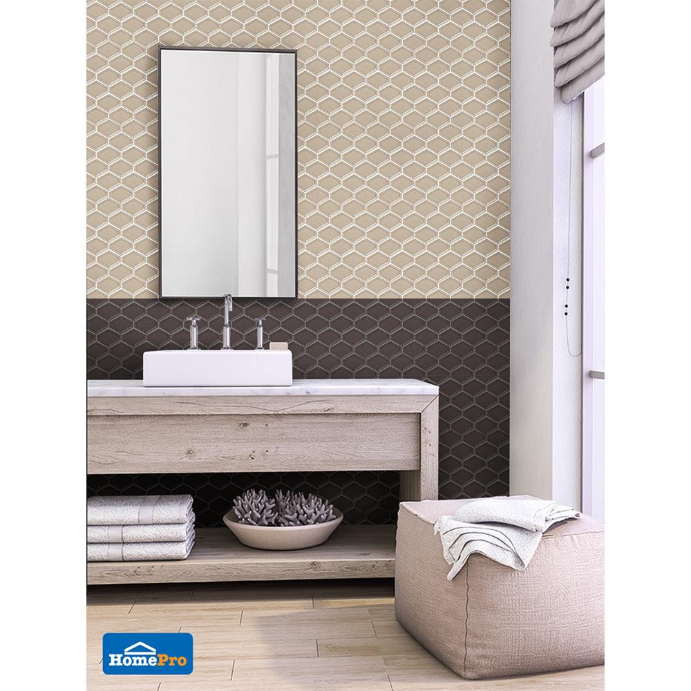 โมเสค 31.1x35.6 ซม. COTTO เฮกซ์ บีเวล-อิน สีดำ