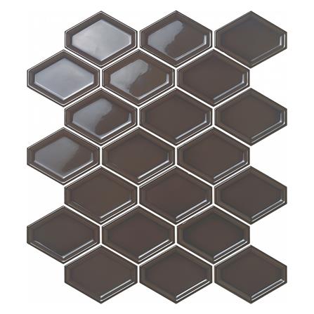 MOSAIC TILE 31.1x35.6CM COTTO HEX BEVEL-IN BLACK