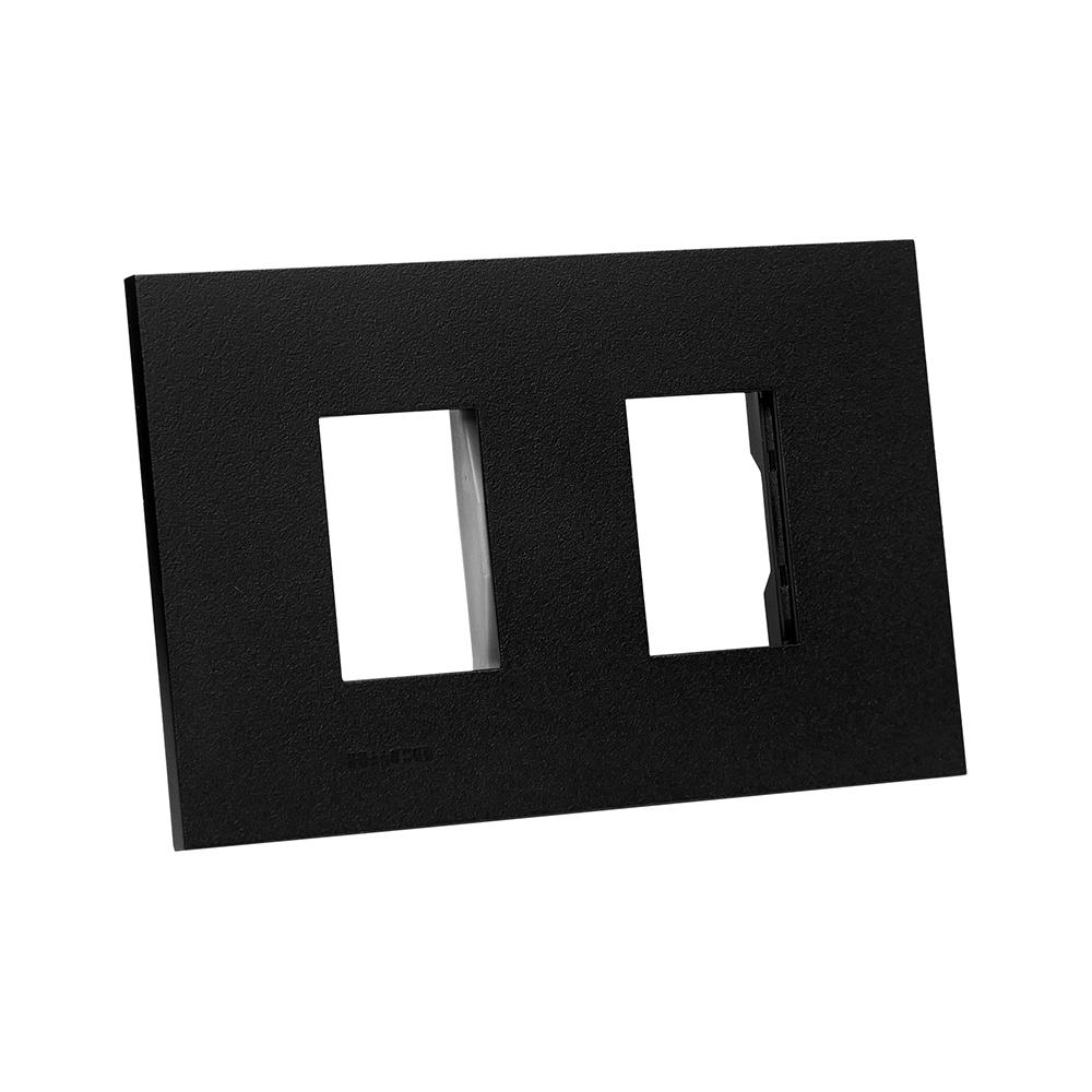 หน้ากาก 2 ช่อง HACO W1932-SBL QX สี MATT DARK