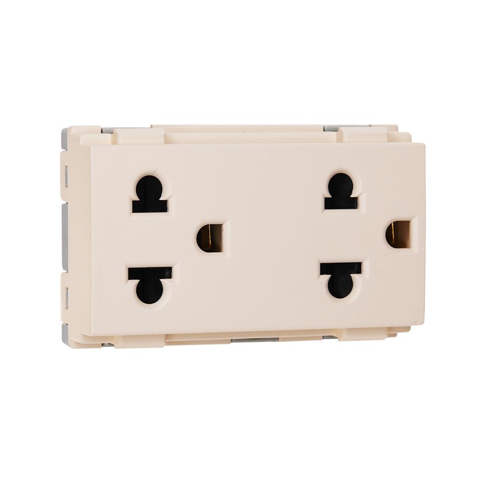 เต้ารับคู่ 3 ขา มีม่านนิรภัย HACO QX W8416V2-STP 16 แอมป์ 250 โวลต์