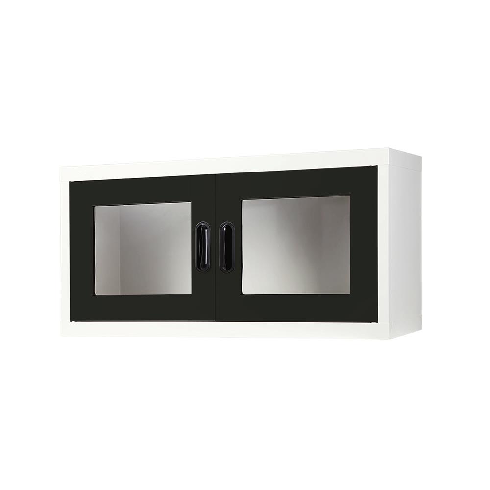 ตู้เหล็กบานเปิดกระจก KIOSK MAX-012 BL สีขาว/ดำ