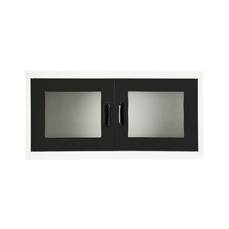 ตู้เหล็กบานเปิดกระจก KIOSK MAX-012 BL สีขาว/ดำ_2