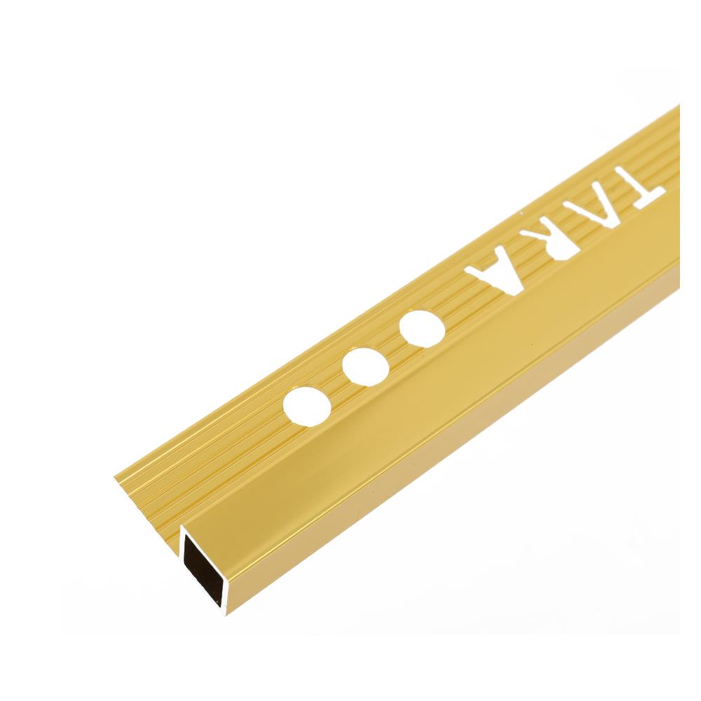 คิ้วอะลูมิเนียมแบบเหลี่ยม TARA 12 มม. 2 ม.สีทอง