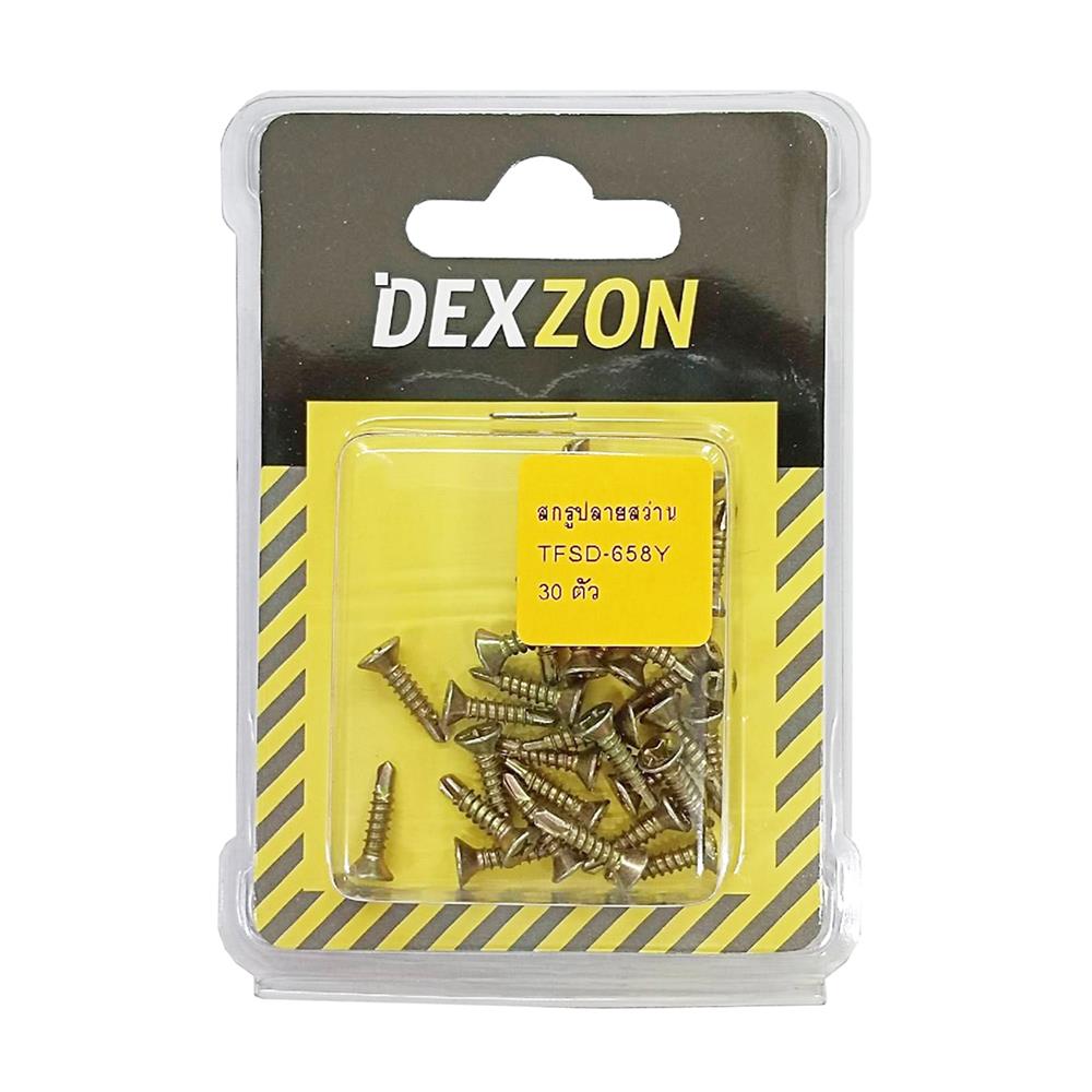 สกรูปลายสว่าน DEXZON TF 6x5/8 นิ้ว 30 ชิ้น