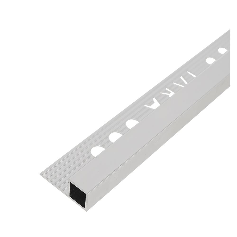 คิ้วอะลูมิเนียมแบบเหลี่ยม TARA 12 มม. 2 ม. สีเงินเงา