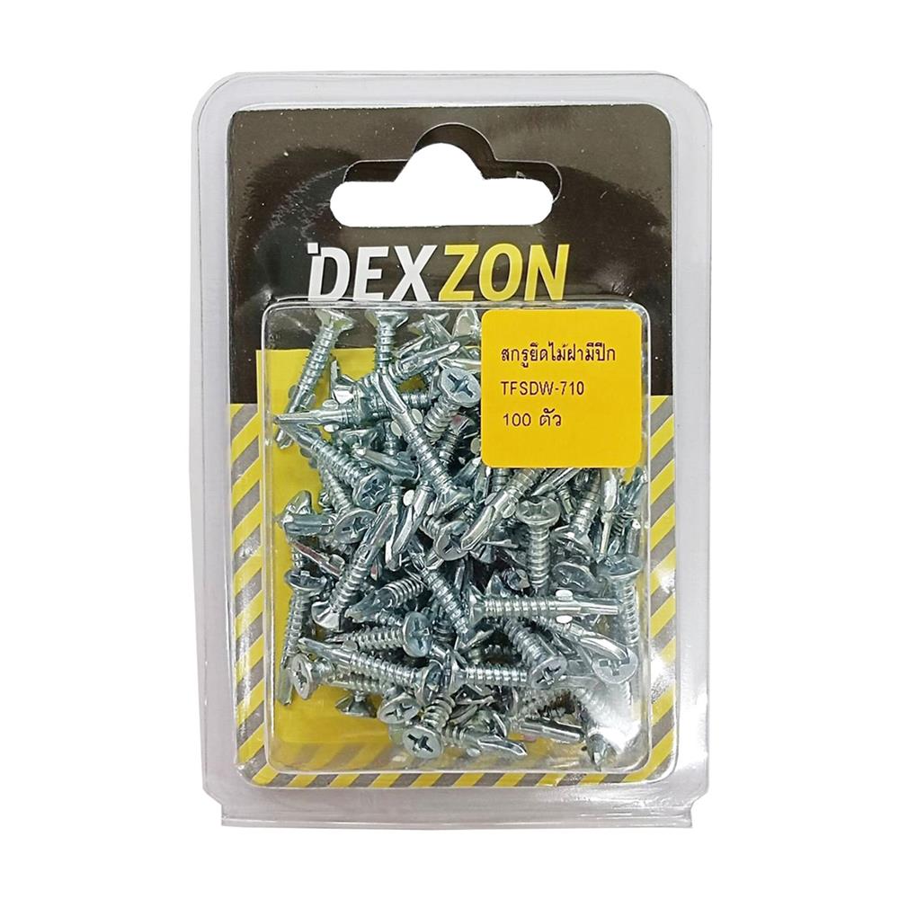 สกรูยิงไม้ฝาปลายสว่านมีปีก TF DEXZON 7x1 นิ้ว (แพ็ก 100 ชิ้น)