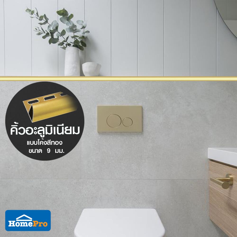 คิ้วอะลูมิเนียมแบบโค้ง TARA 9 มม. 2 ม. สีทอง