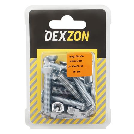 สกรูเกลียวมิลน็อต JF DEXZON 8X45 มม. 15 ตัว_1