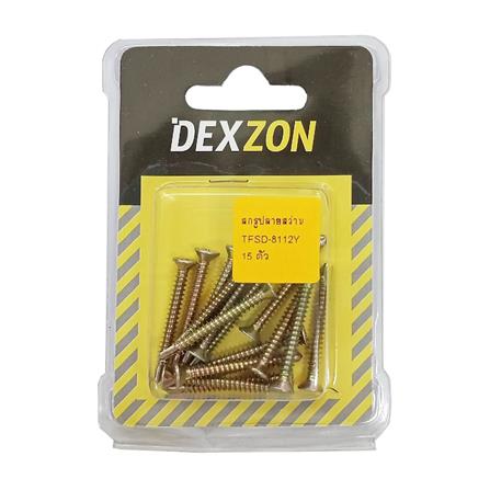 สกรูปลายสว่าน DEXZON TF 8x11/2 นิ้ว 15 ชิ้น_1