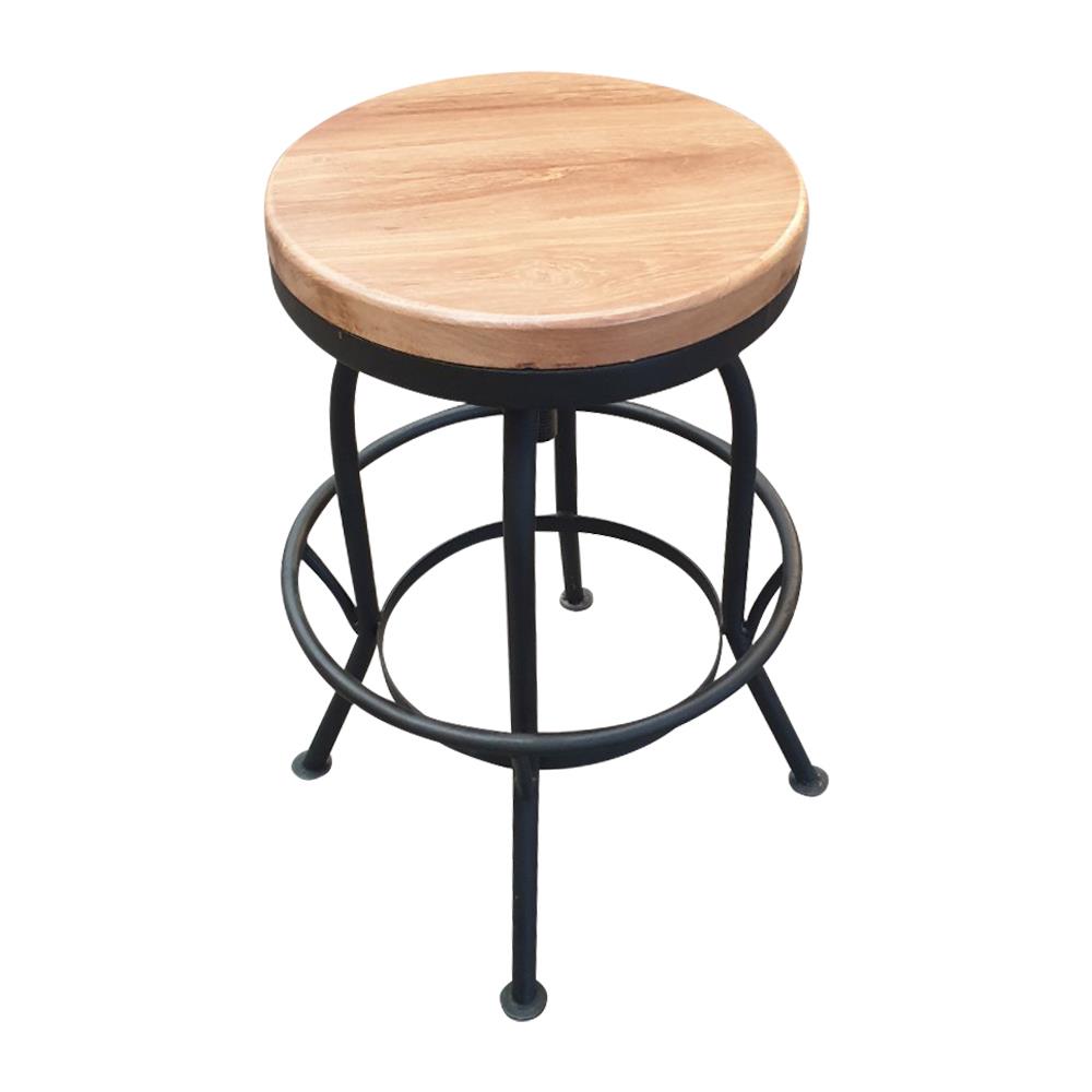 เก้าอี้ไม้สักกลมปรับระดับ SPRING CROSS