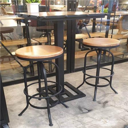 เก้าอี้ไม้สักกลมปรับระดับ SPRING CROSS_3