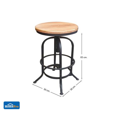 เก้าอี้ไม้สักกลมปรับระดับ SPRING CROSS_5