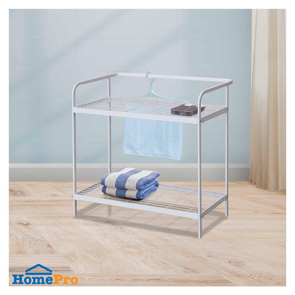 ราวแขวนพร้อมชั้นวาง 2 ชั้น PLIM COCO 80 ซม. สีขาว