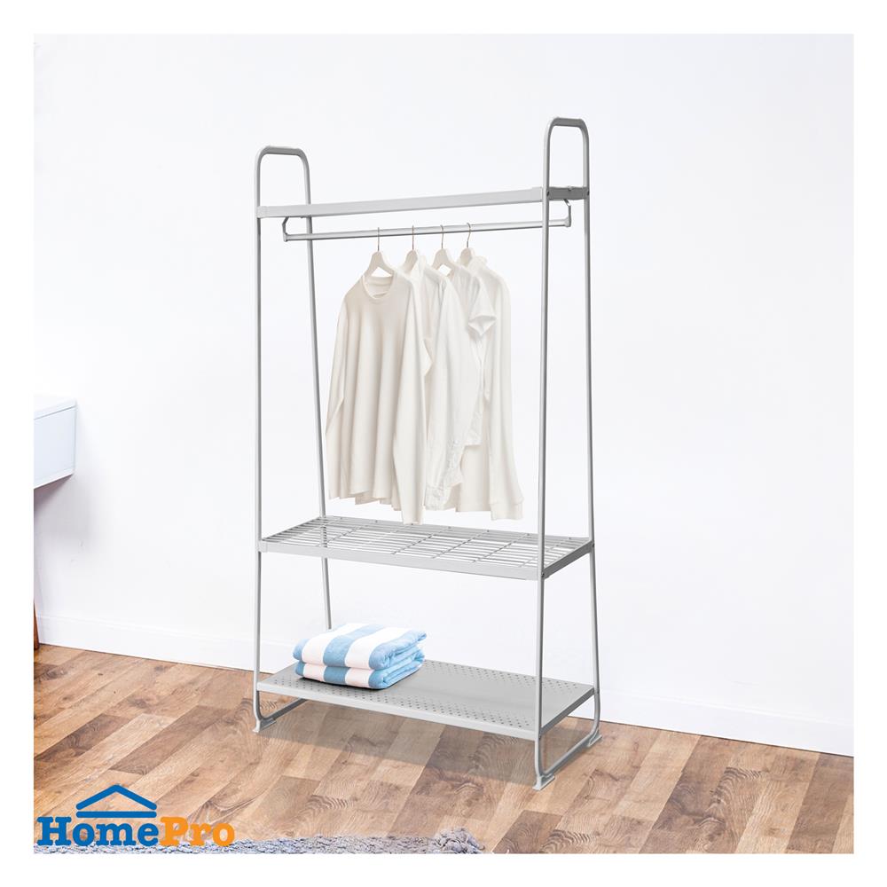 ราวแขวนผ้า+ชั้นวาง 3 ชั้น PLIM COCO 90 ซม. สีขาว