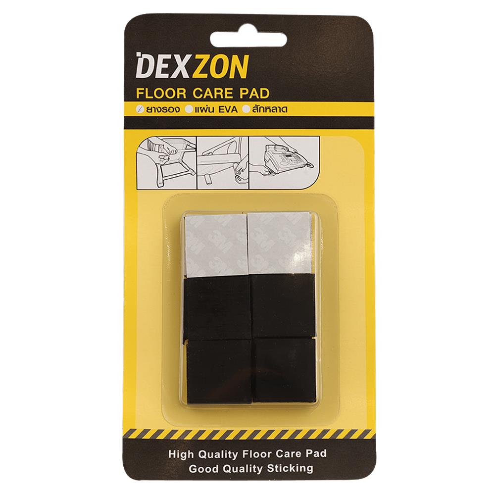 ยางรองเหลี่ยม DEXZON 25X3 มม. สีดำ 12 ชิ้น