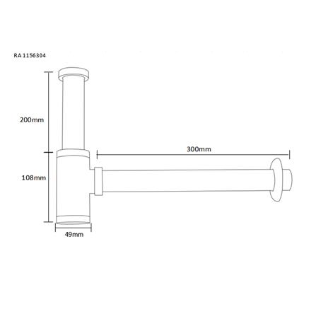 ท่อน้ำทิ้งอ่างล้างหน้ากระปุก RASLAND RA 1156304 30 ซม._1