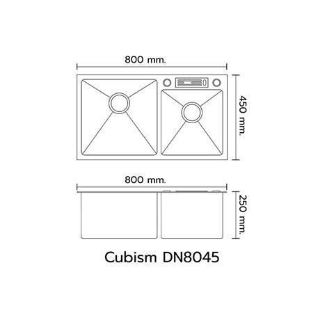 ซิงค์ฝัง 2หลุม LTP DN8045 สเตนเลส_3