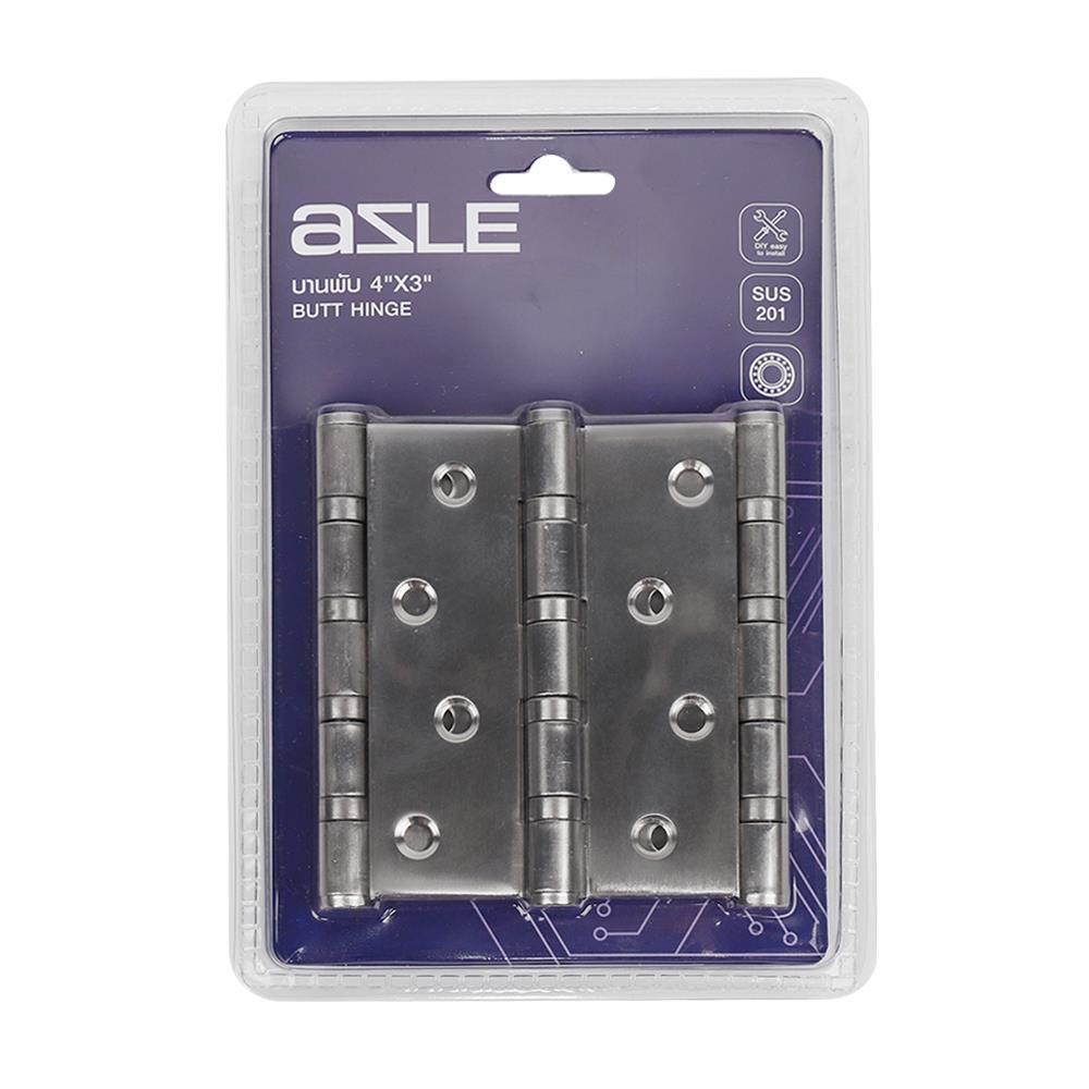 บานพับ 4X3 นิ้ว AZLE 268/432 สีสเตนเลส แพ็ก 3 ชิ้น